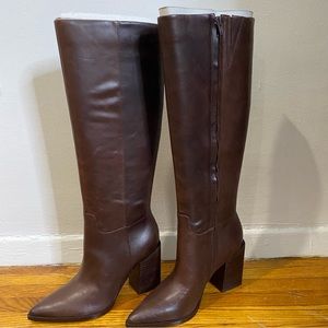 NWB Nine West Brixe Knee High Boot Dark Brown size 7